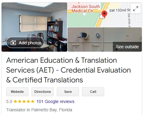 American Education & Translation Services, Corp. (AET) reviews