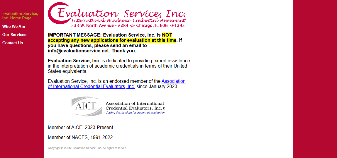 Evaluation Service, Inc.